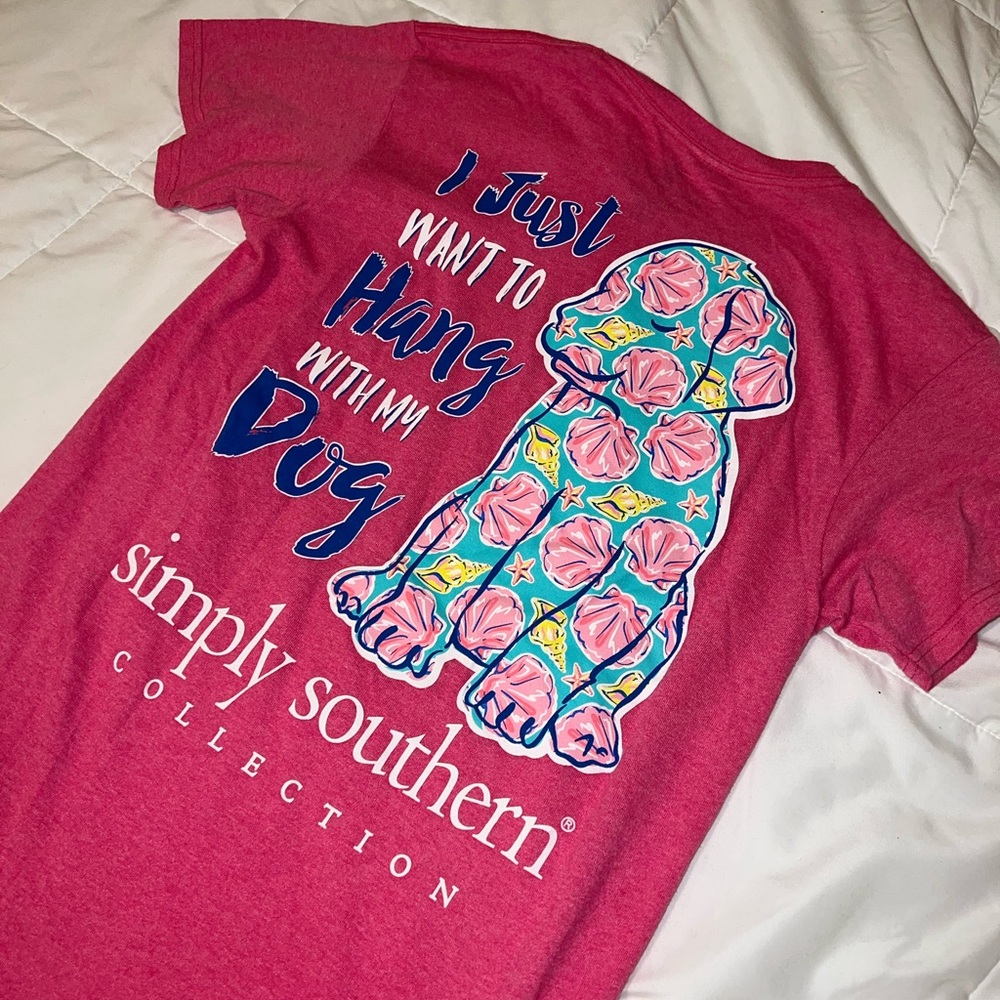Simply Southern Small shirt “I just want to hang with my dog”